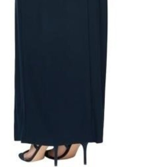 NEW Alex Evenings Womens Long Knot Dress with Embellished Short Sleeve sz 6 navy - Picture 4 of 5